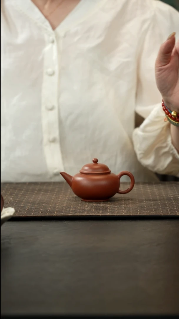 茶壶紫砂朱泥水平壶100cc