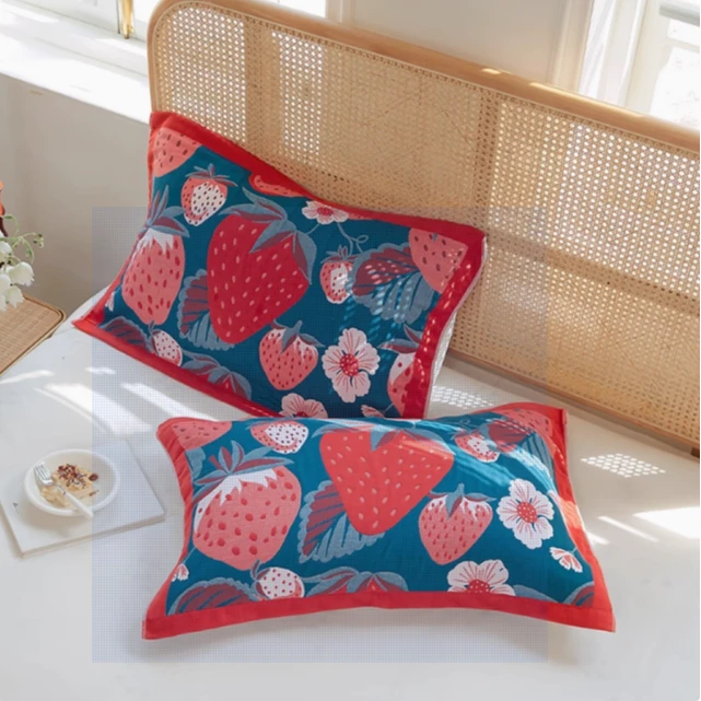 全棉枕巾一对装家用纯棉纱布单人枕头盖巾加厚防脱落十层枕头巾