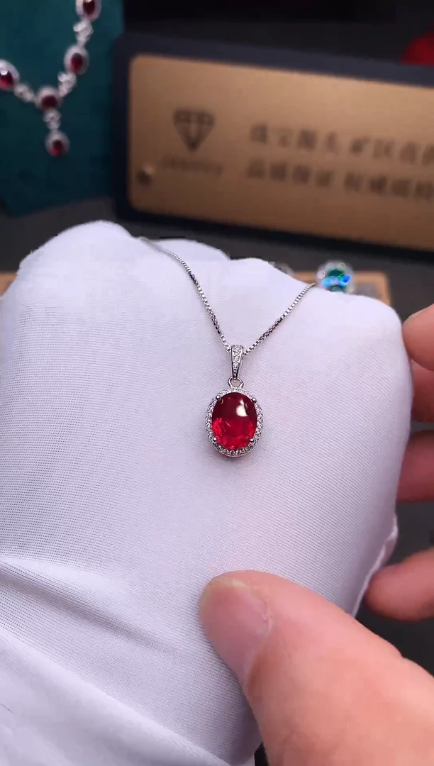 颈饰银S925镶嵌红宝石......