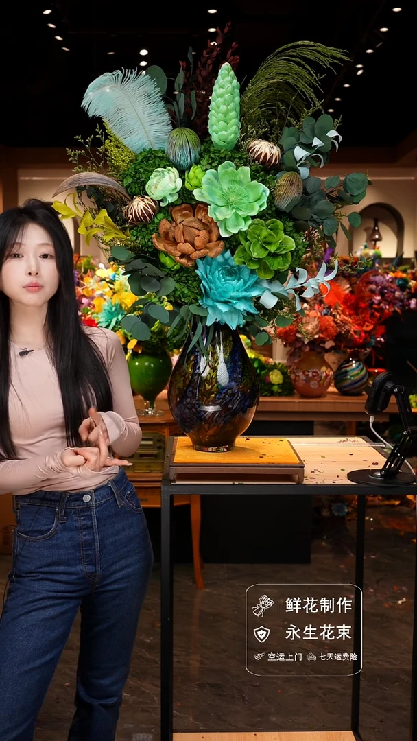 琉璃手工艺品手工花器花束空运包邮送货上门-以图片为准