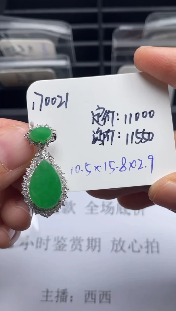 吊坠(不含链)18K金镶嵌翡翠170021