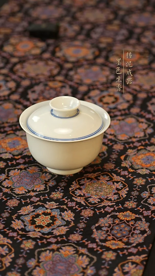 瓷片 涂杏花 可悬停