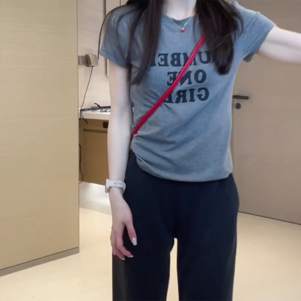 2025圆领运动T恤女春夏透气简约休闲百搭短袖