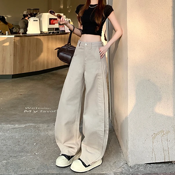 阔腿牛仔裤女2025夏季新款高腰宽松显瘦休闲百搭弯刀裤垂感拖地裤