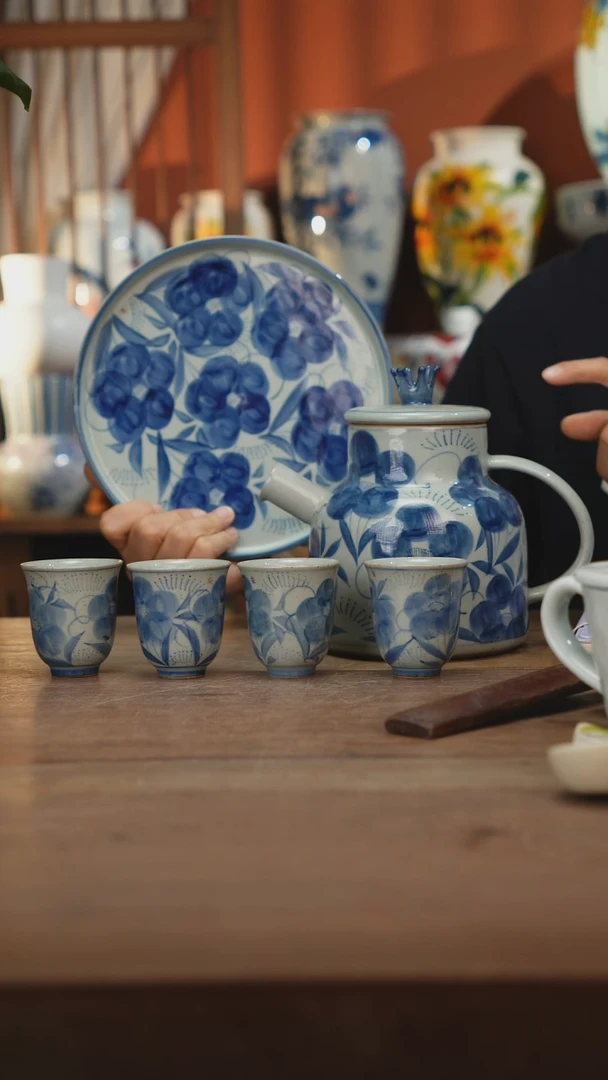 瓷片【简家甄选】景德镇设计师釉下手绘陶瓷餐具