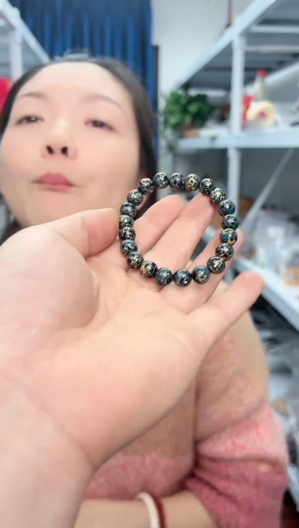 【闪购商品】大漆工艺品手串/手链宝蓝色圆珠单圈