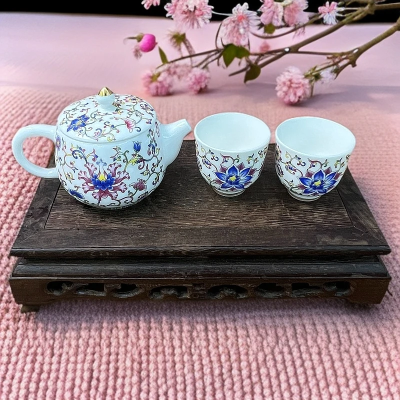 小厨娘一壶带两杯珐琅彩高端款H069