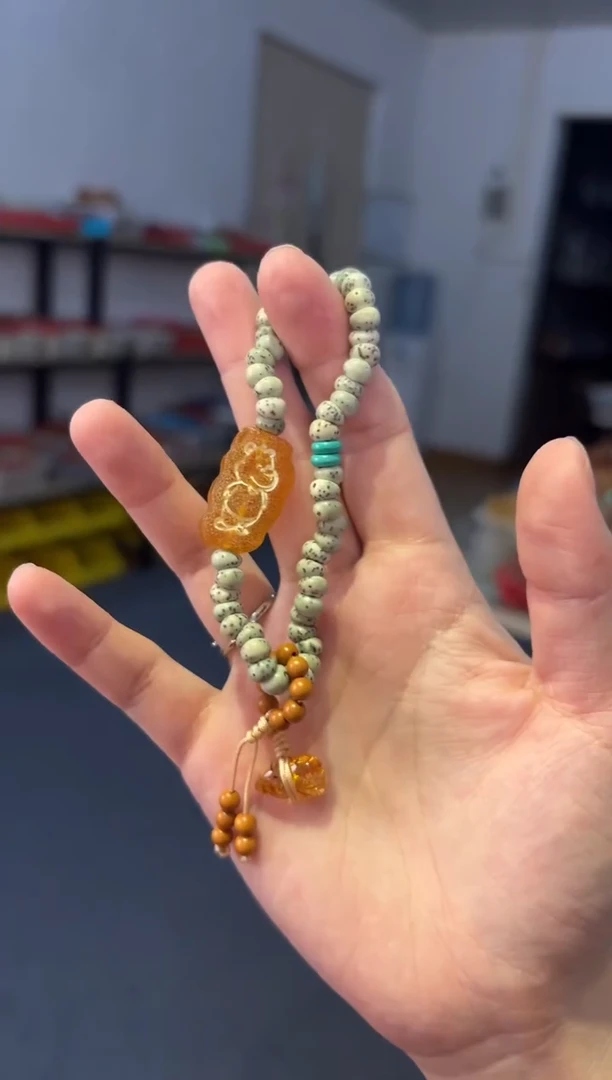 未镶嵌蜜蜡手链 6mm星月蒜瓣大留白【蜜蜡维尼熊】