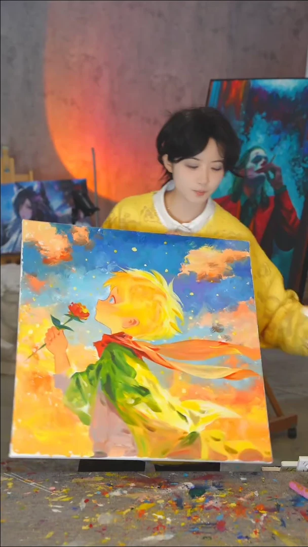 油画精品小王子丙烯画纯手绘不加