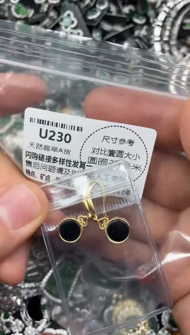 颈饰未镶嵌翡翠U230耳钩