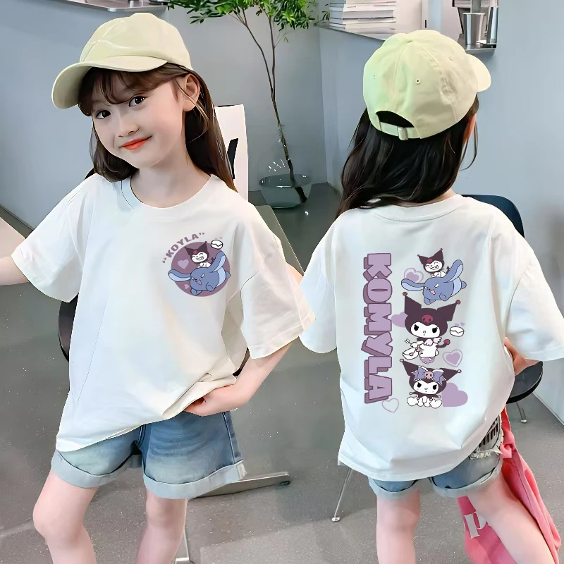 卡通动漫人物短袖T恤小女孩时髦打底百搭夏季