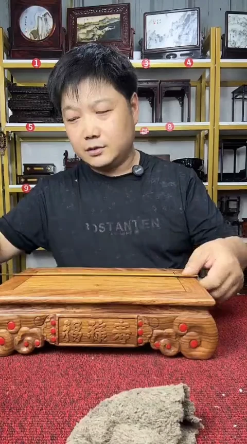 紫檀木类书架w***祥29*18*8CM长方底座