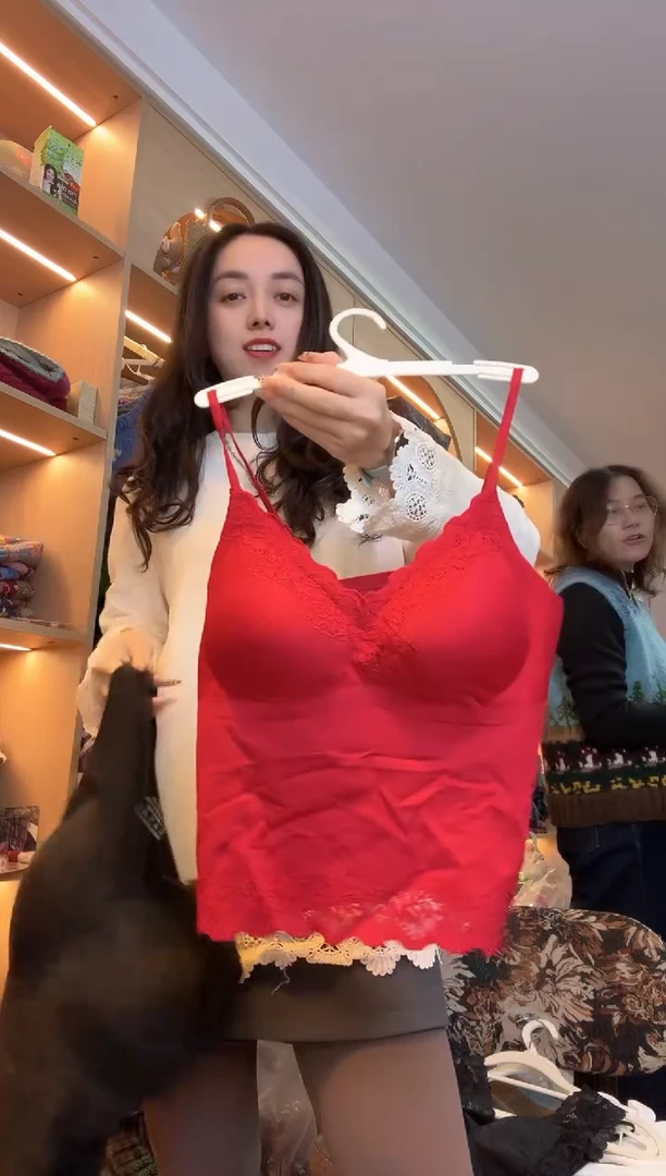 纯棉新年款红色吊带