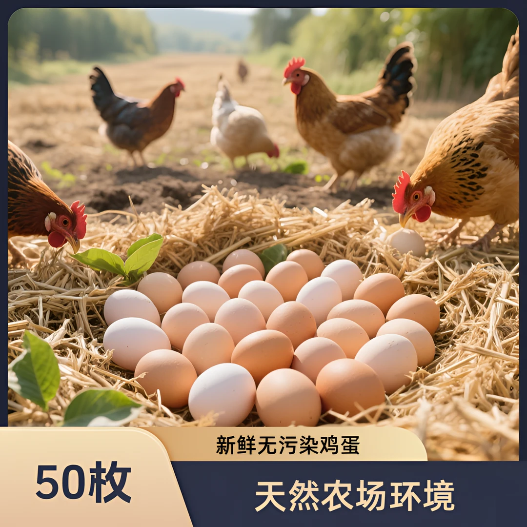 50枚山林散养土鸡蛋新鲜营养健康农家五谷喂养鲜蛋40g/枚孕婴首选
