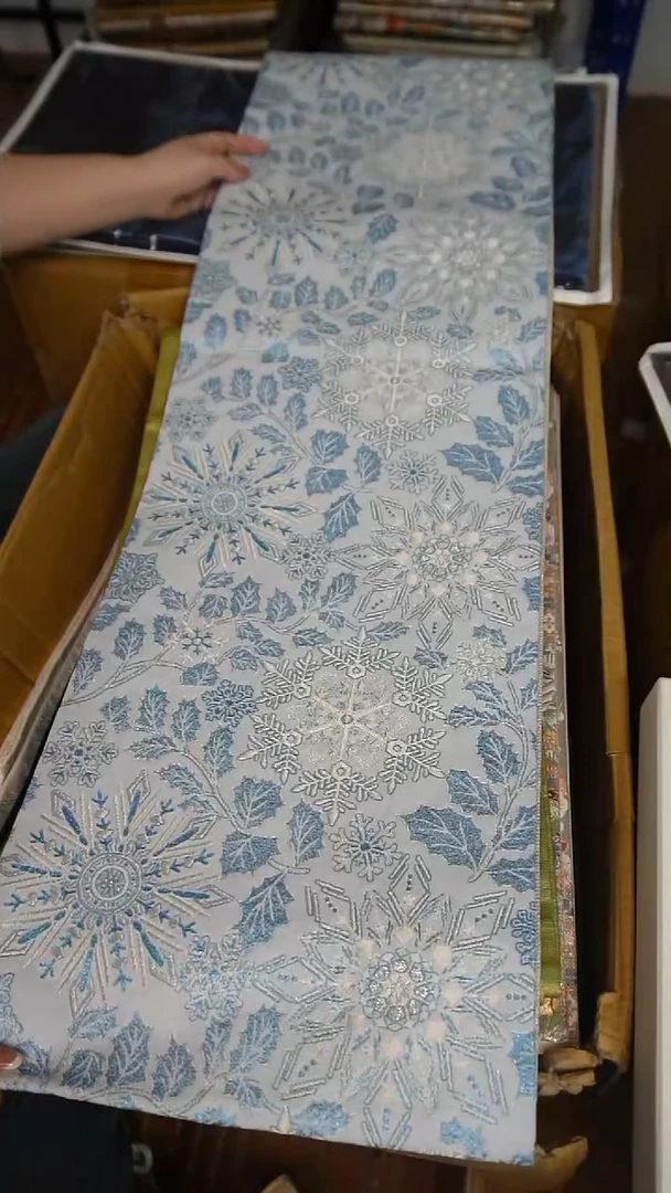 织绣3彩金织雪花