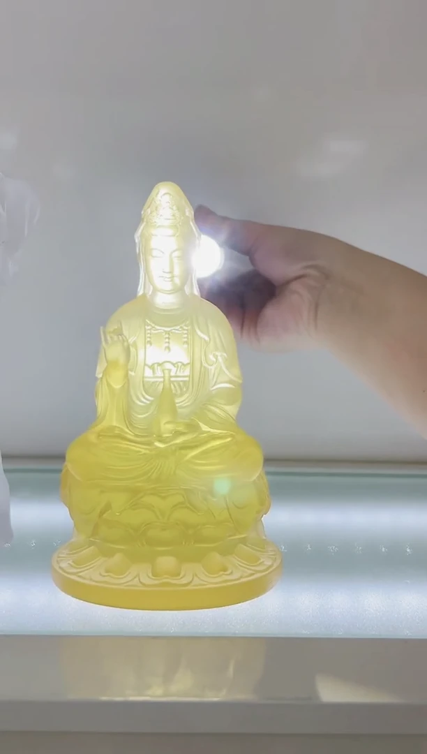 手工艺品琉璃一**北古法琉璃15.5cm观音