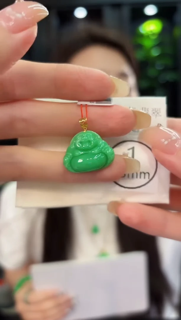 翡翠18K金镶嵌颈饰 缅料A货/支持复检/一件