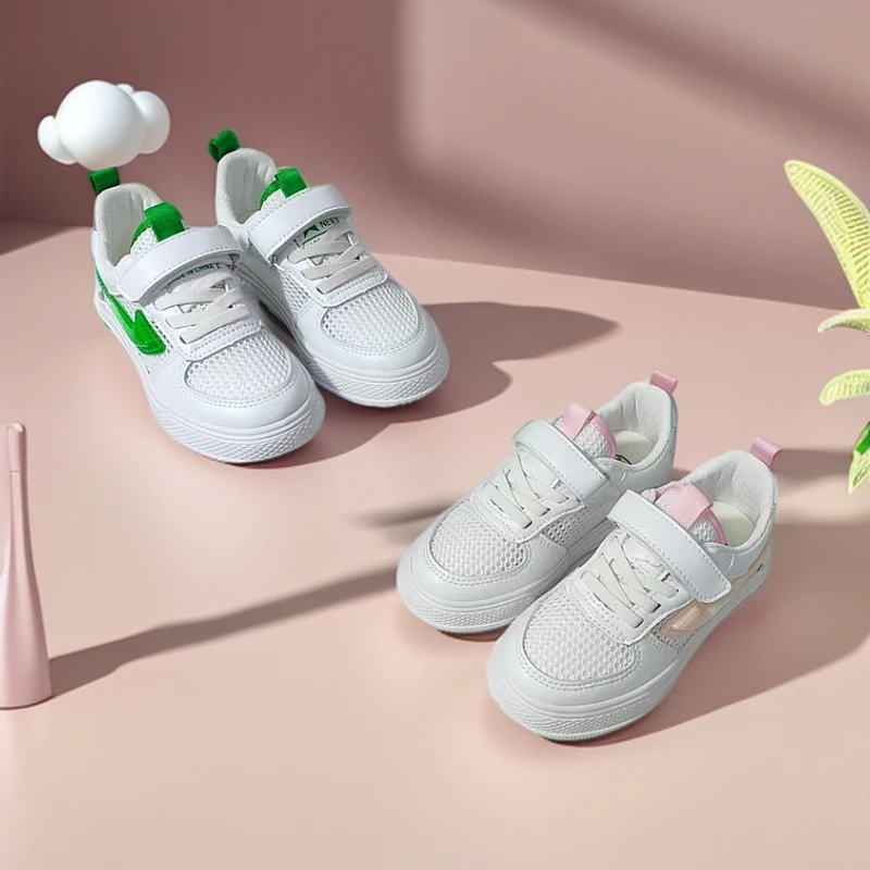 【628】夏季单网小白鞋儿童时尚板鞋校园透气软底舒适百搭休闲鞋B-2