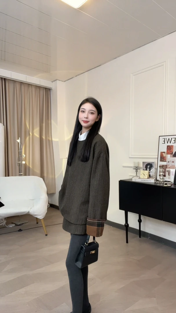 【乔小荍】乔乔推荐 混纺香风轻奢百搭气质连衣裙套装淑女显瘦宽17