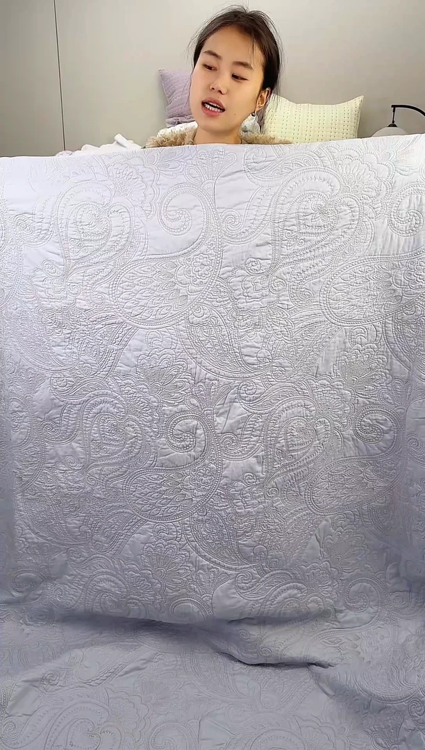 棉纯棉浅蓝腰果花220*240