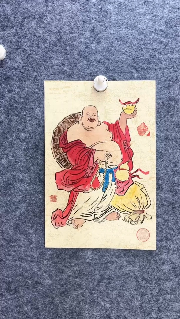 国画中美协石佳鹭手绘弘一弥勒