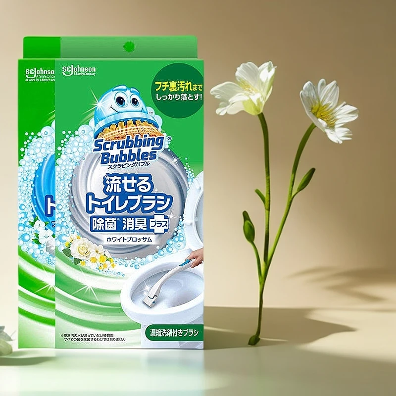 日本JOHNSON庄臣马桶刷一次性本体/替换片家用厕所卫生间清洁神器