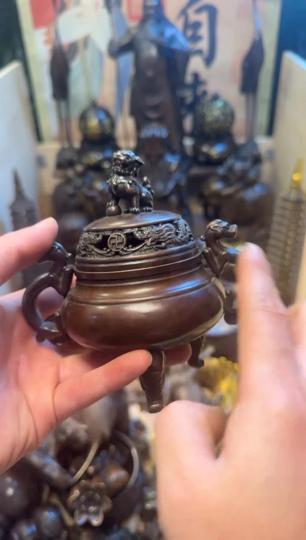 买铜就来旺铜杂货铺！（狮子纽帝王炉）