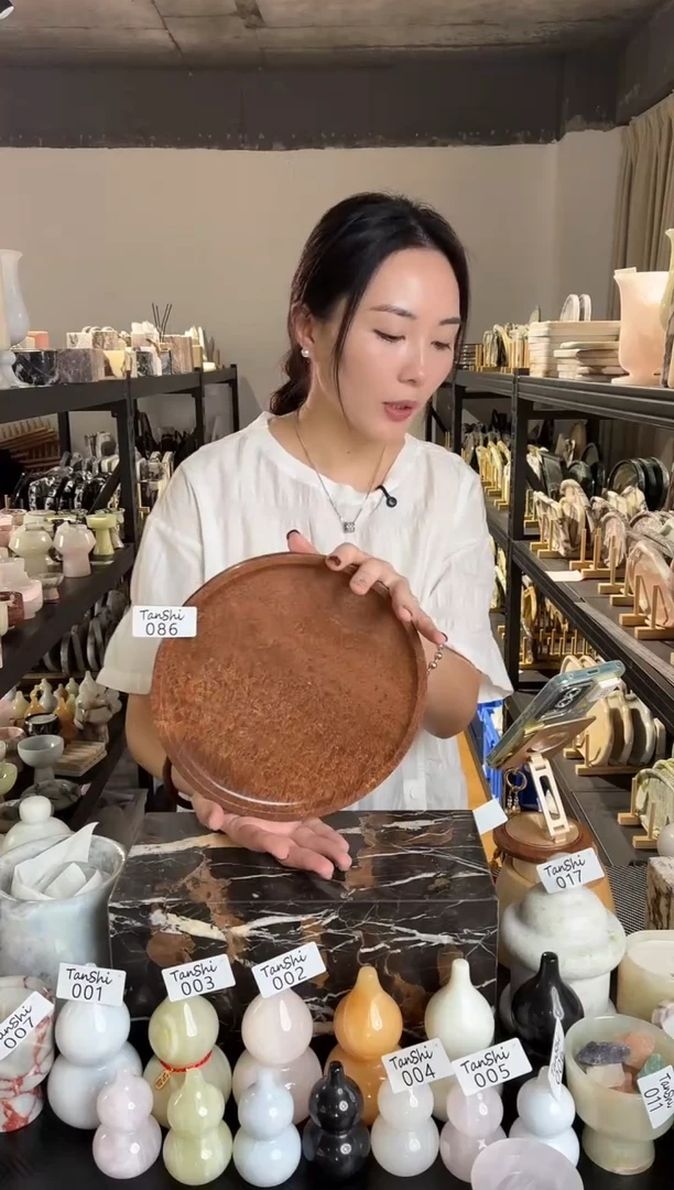 石材086红木纹圆盘