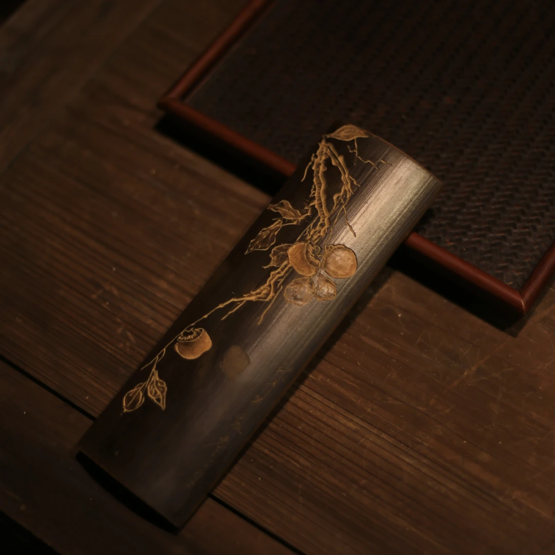 【事事如意】手雕茶则老竹手工赏茶荷茶道功夫茶具配件纯手工