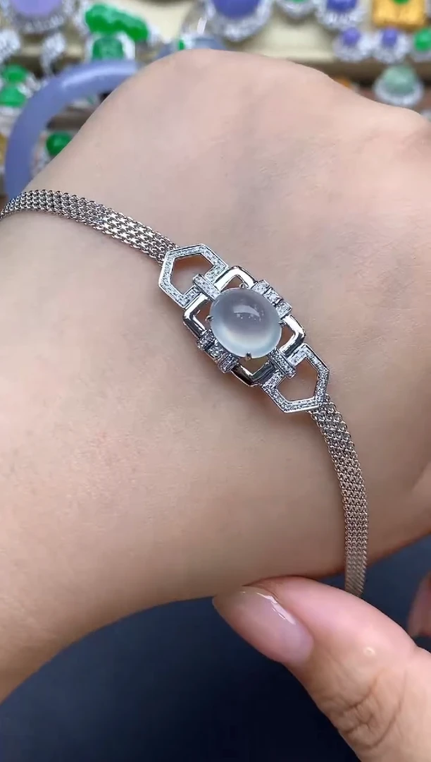 18K金镶嵌手链翡翠551-春日珠宝