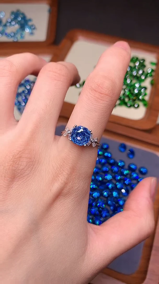 托帕石戒指银S925镶嵌......