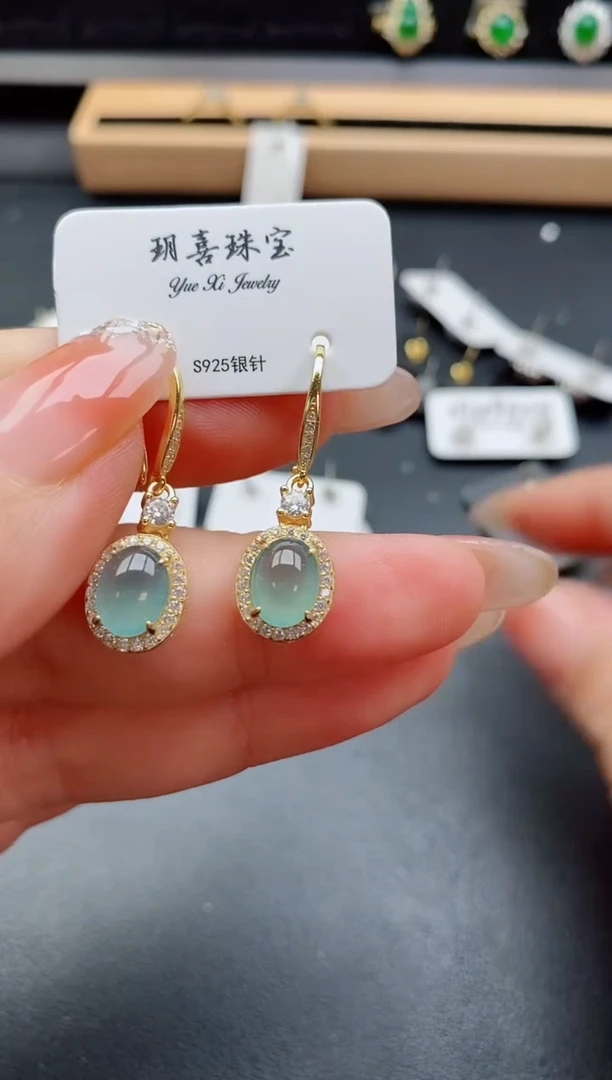 银S925镶嵌戒指翡翠1
