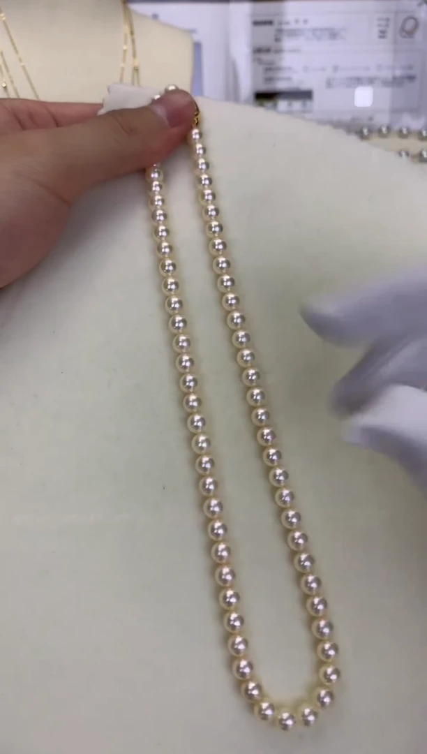 未镶嵌DA海水珍珠 GD021 6-6.5 羽皇金akoya串链