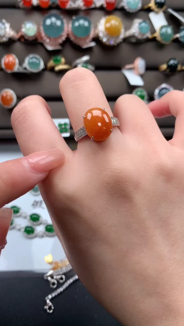 【闪购商品】翡翠戒指银S925镶嵌62215