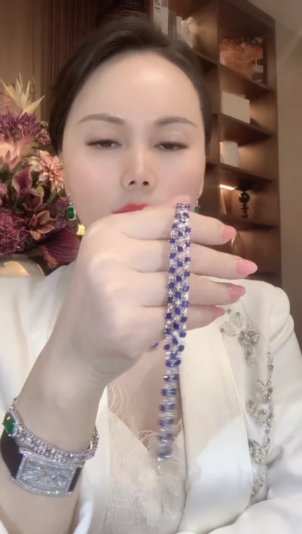 手链蓝宝石18K金镶嵌A65