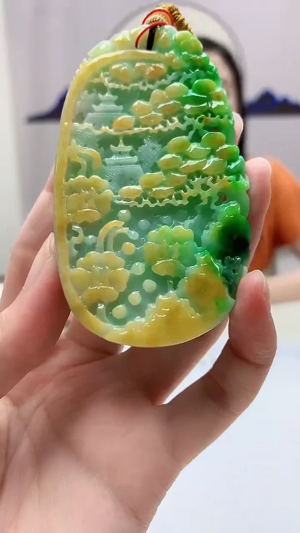 定制翡翠未镶嵌4852zm-毛货挂件山水54