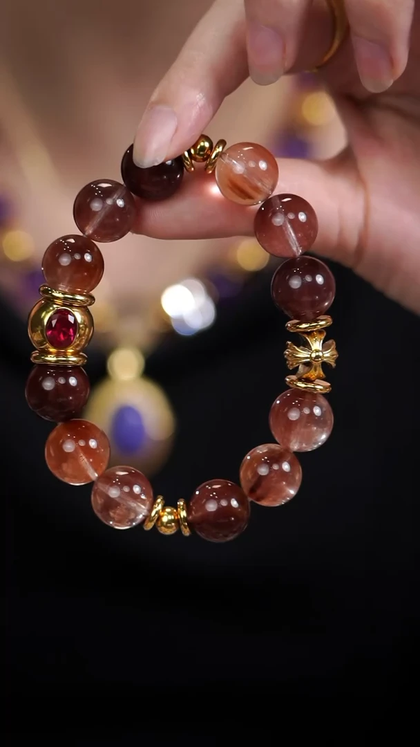 未镶嵌手串水晶兔毛渐变原创DIY手串