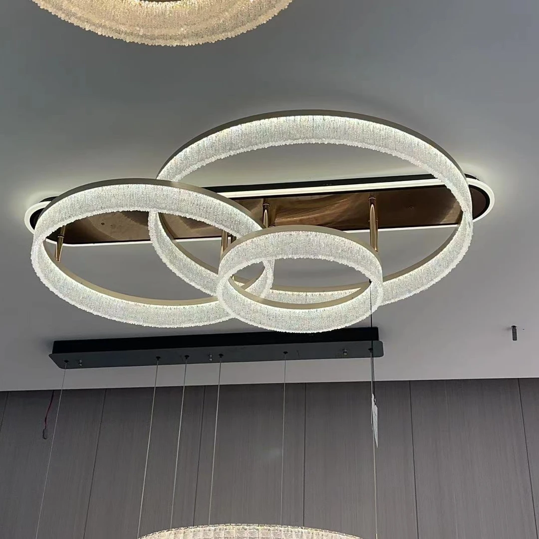 客厅吸顶灯2025新款现代简约高端轻奢圆环圆圈设计师吊灯家用套餐