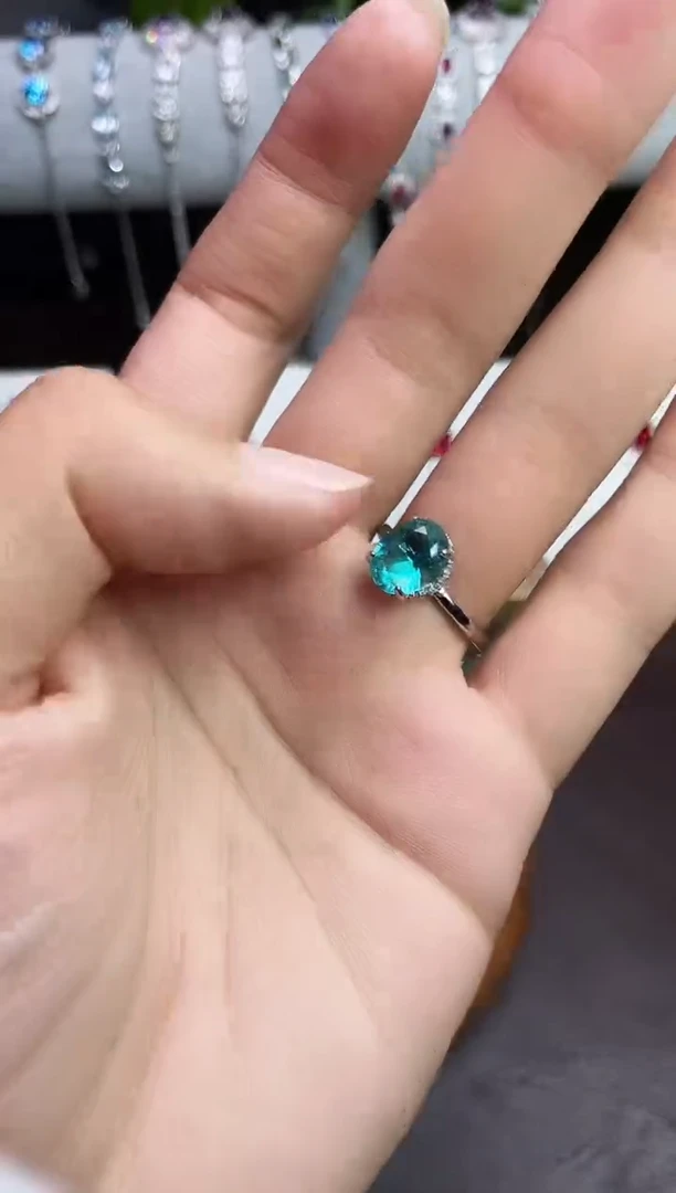 合金合成钻石帕拉伊巴戒指