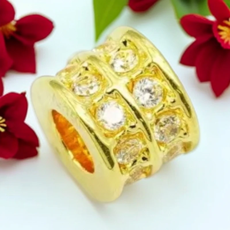 18K金满钻双排小蛮腰配件diy 卡6mm（单个）