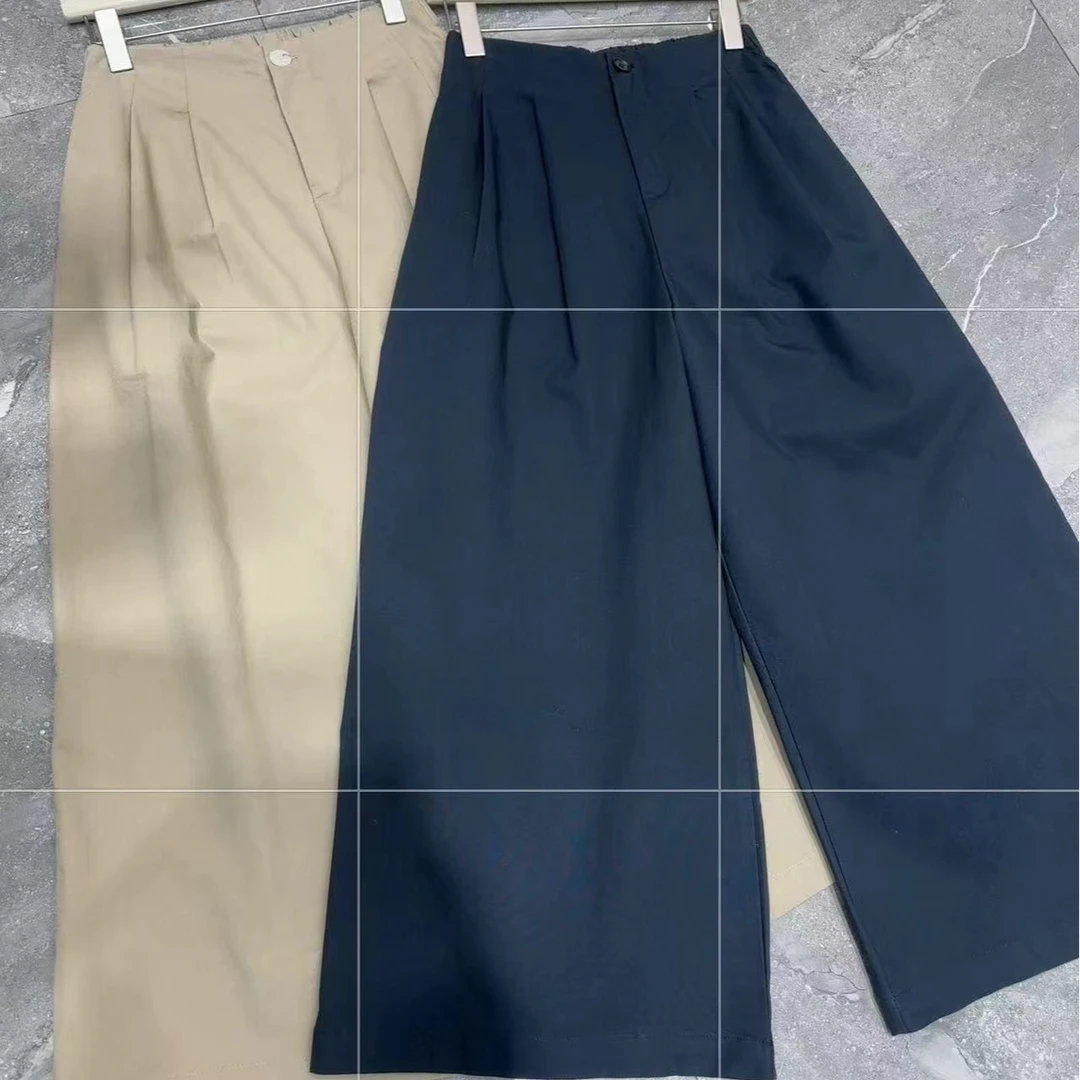 MX-2502高腰纯色直筒裤薄款阔腿裤休闲裤气质直筒时尚西装女士