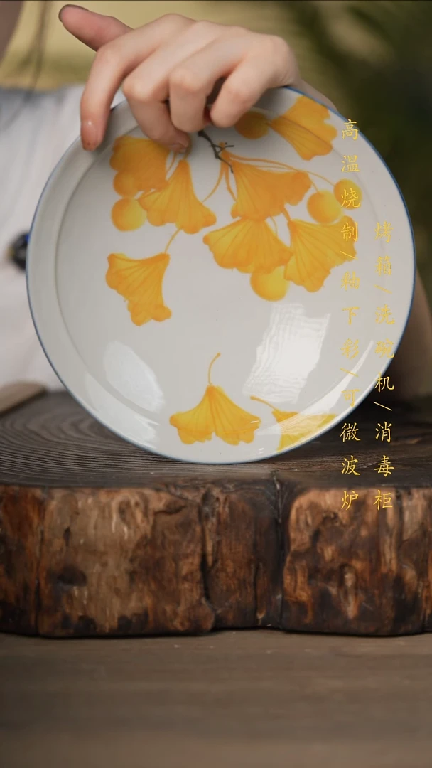 瓷片景德镇高温釉下彩可微波烤箱洗碗机