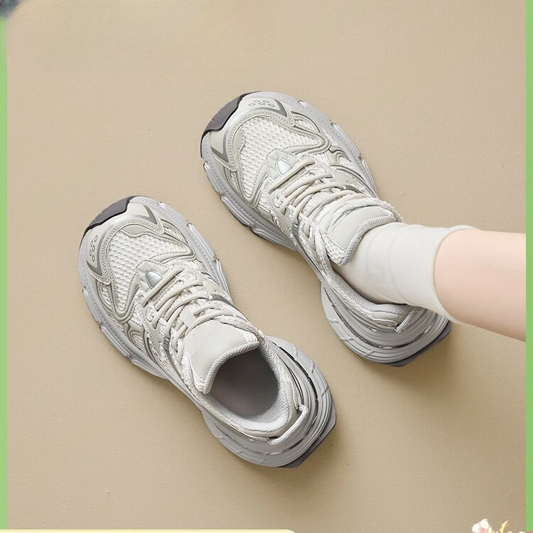 2025新款厚底老爹鞋女春夏新款运动鞋增高透气时尚百搭休闲鞋女