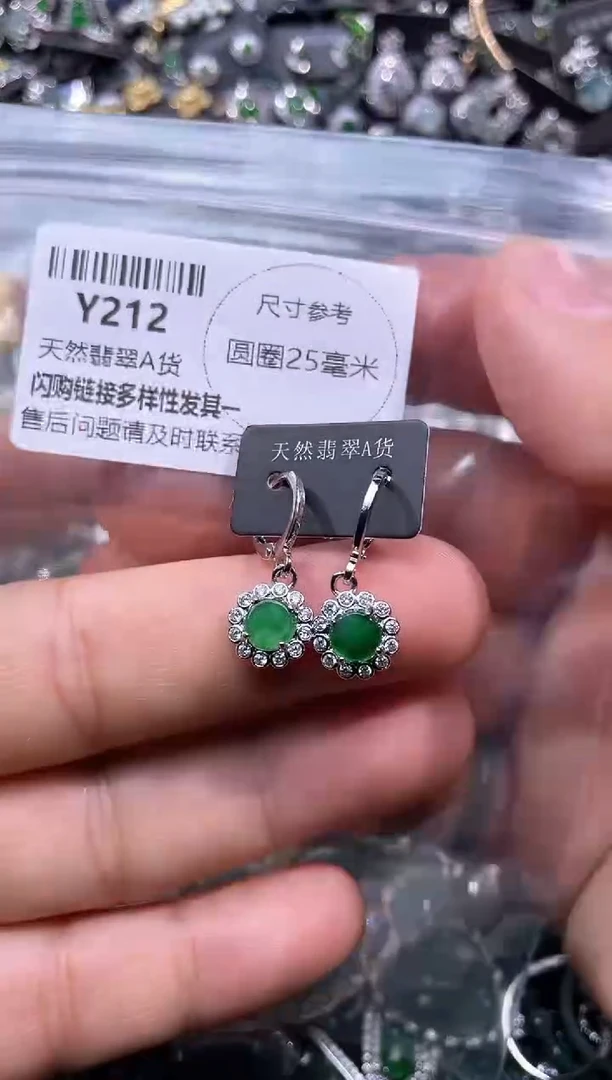 【闪购商品】翡翠颈饰未镶嵌Y212耳扣
