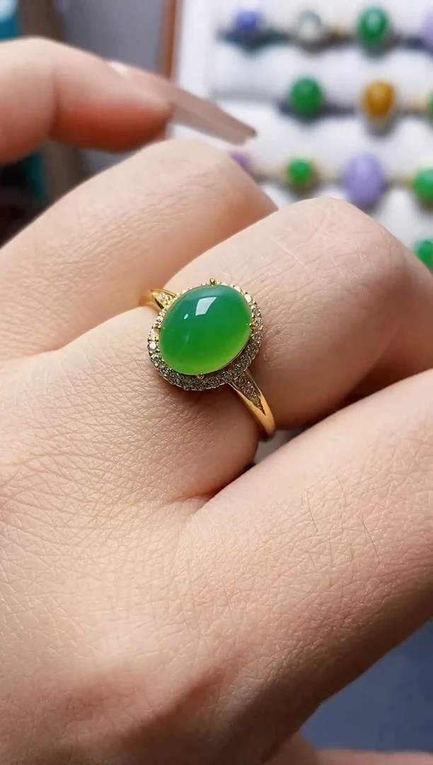 银S925镶嵌戒指翡翠1041