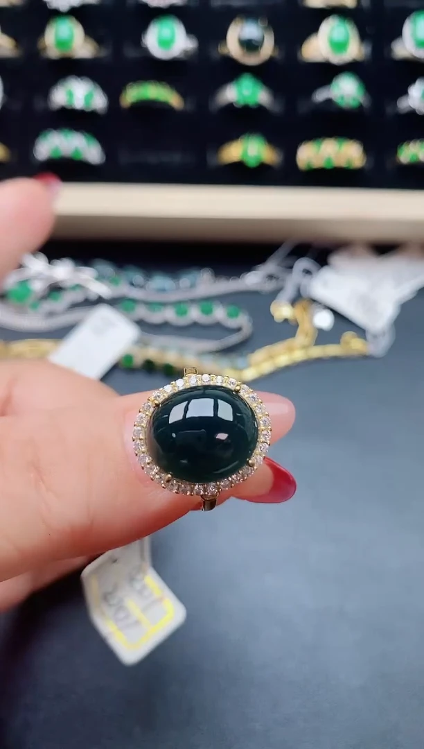 【闪购商品】翡翠戒指银S925镶嵌1321312