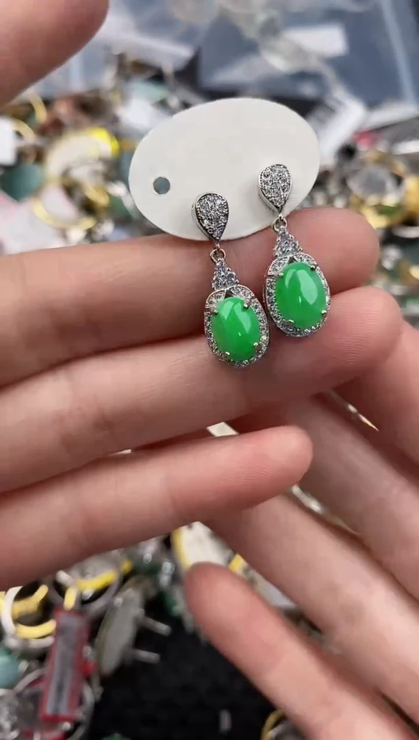 银S925镶嵌戒指翡翠10                  6