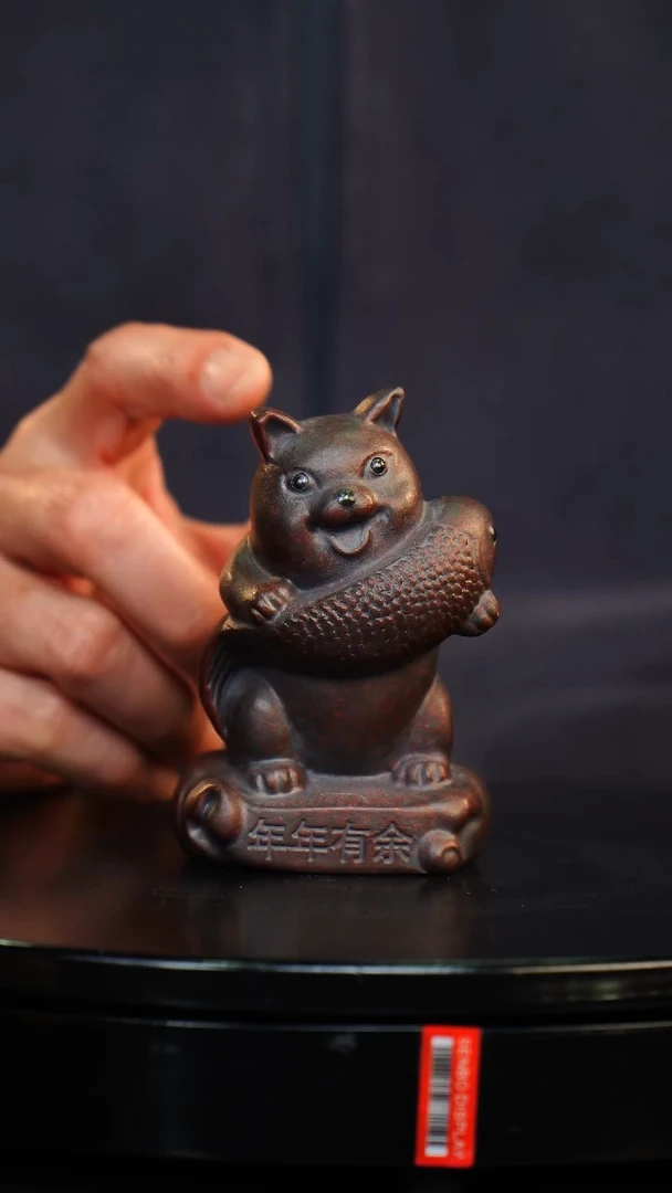 【闪购商品】紫砂茶宠紫色 年年有鱼