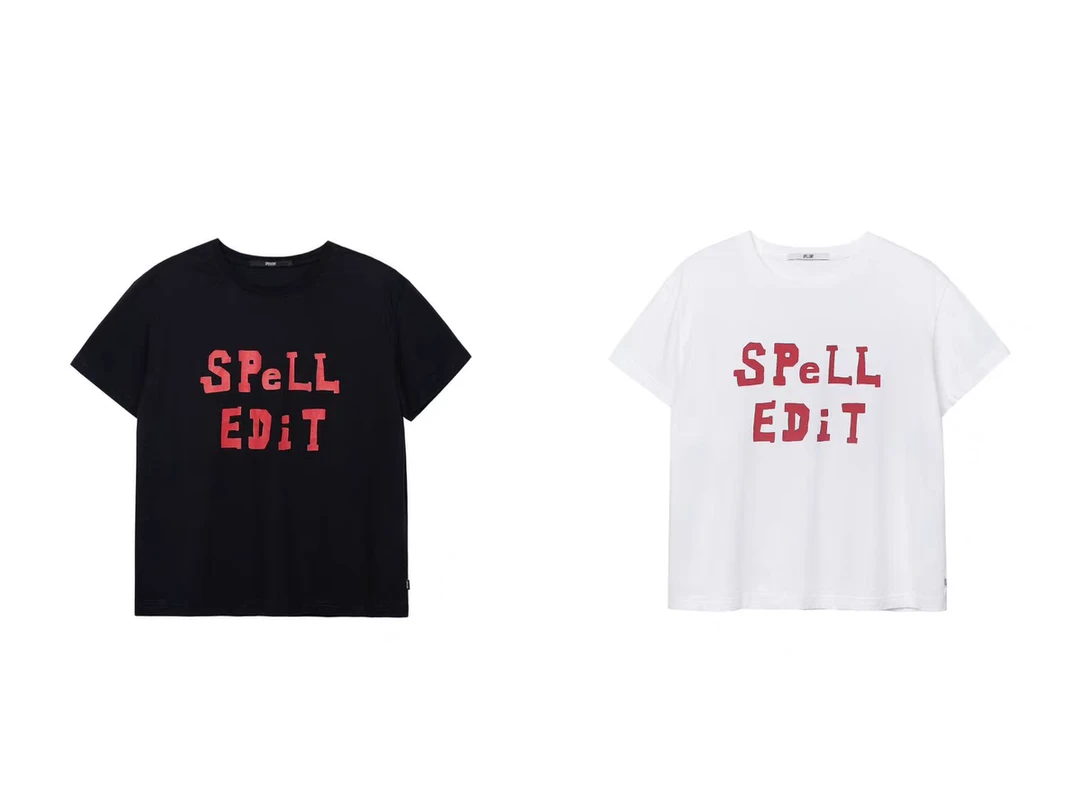 折扣 spell 正品无退换 红字母修身短袖t 百搭棉质