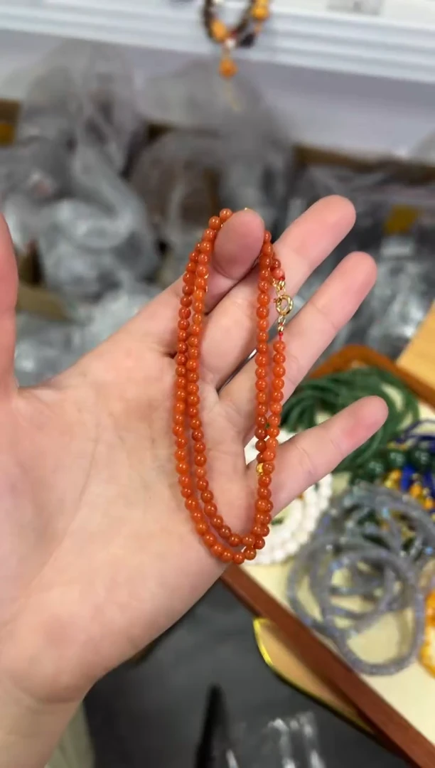 【闪购商品】南红玛瑙颈饰未镶嵌南红玛瑙小米珠项链[0883]